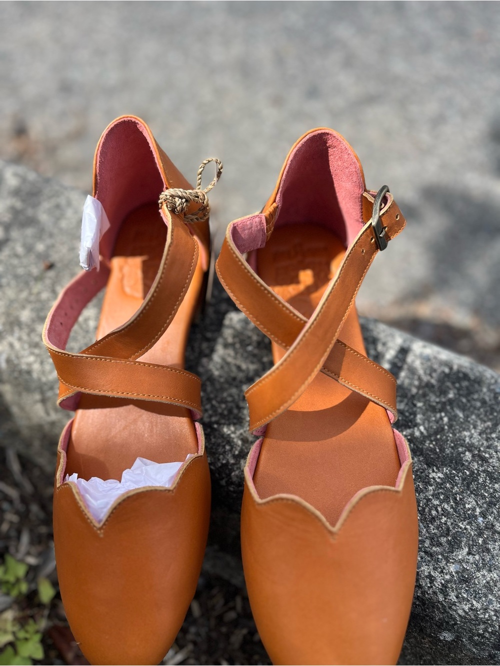 ELF Mangrove Cross-Strap Leather Ballet Flats NWT Size 7